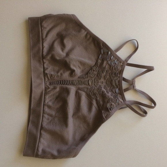 Unbranded Cross Back Bralette Taupe SzM/L NWOT - Picture 7 of 9